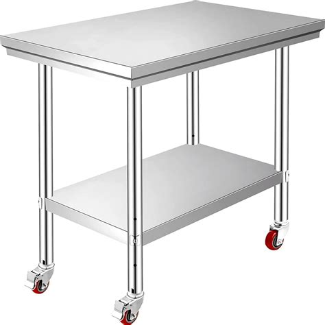 commercial kitchen cabinets stainless steel 24x30|Outopee 24 x 30 in. Stainless Steel Kitchen Prep Table with .